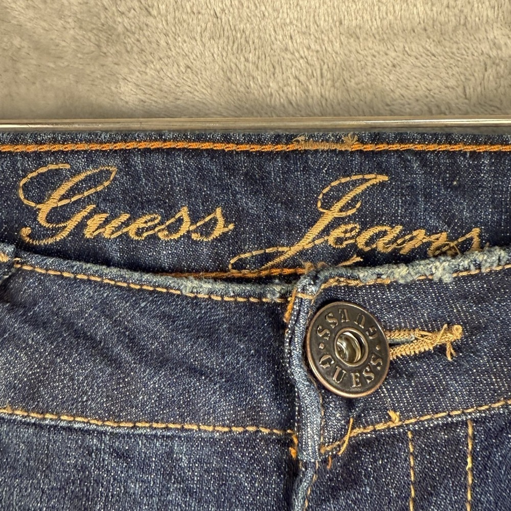Y2K‎ Guess Jeans Women's Bootcut Dark Wash Embroidered Back Pockets Size 28 - Picture 5 of 7